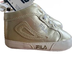 New Fila Baby Shoes Gold High-Top Infant 6–12 Months Soft Sole Crib